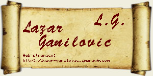 Lazar Ganilović vizit kartica